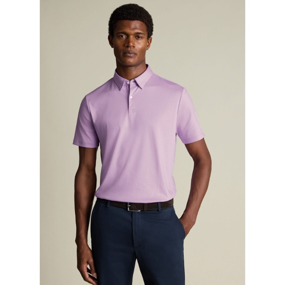 Charles Tyrwhitt Smart Cotton Polo Lilac Purple XL JEP0467LLCXL